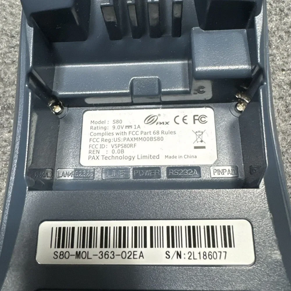 PAX S80 Credit‎ Card POS Terminal w/ Power Adapter